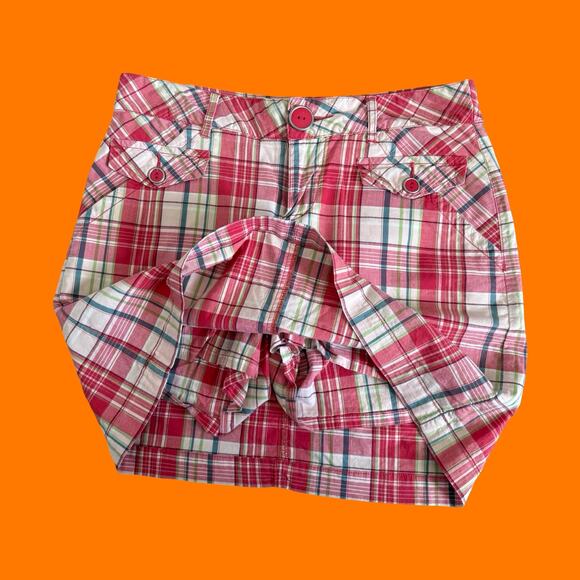 90's 00's vintage plaid high waisted y2k mini skort Size 8 - Picture 2 of 5